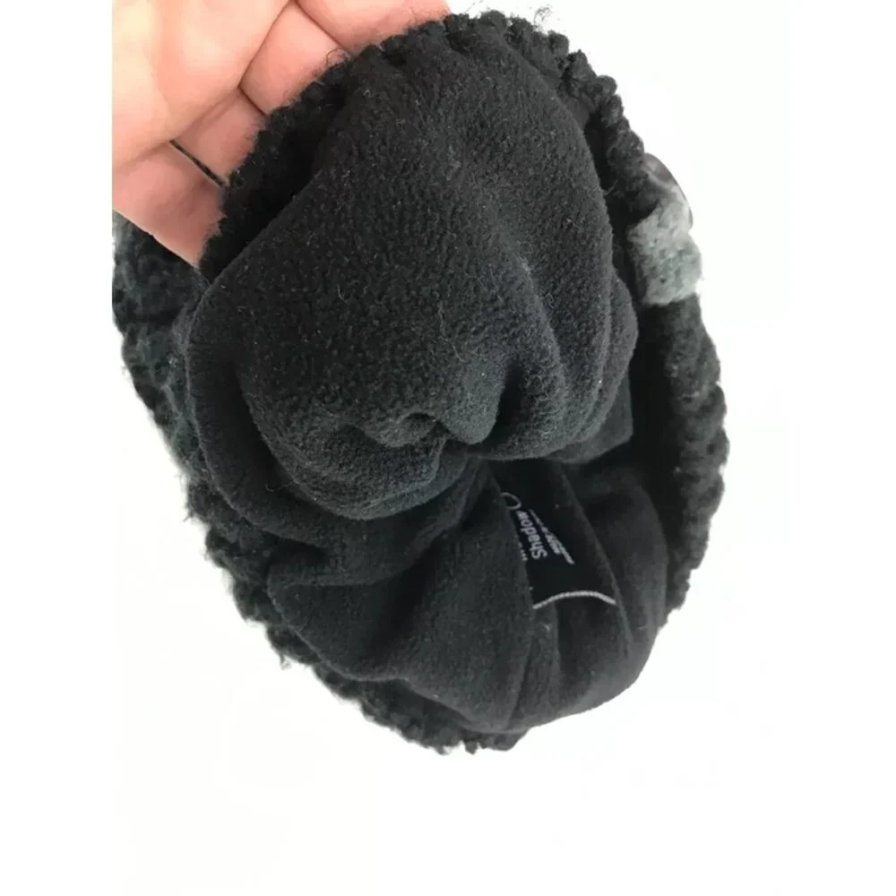 Moon Shadow Womens Black Gray 100% Acrylic Pom Top Knitted Beanie Hat One Size - Picture 9 of 11